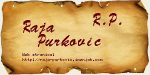 Raja Purković vizit kartica
